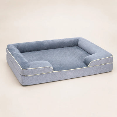 Panier mémoire de forme gris clair pour chien, vue studio | KALMO