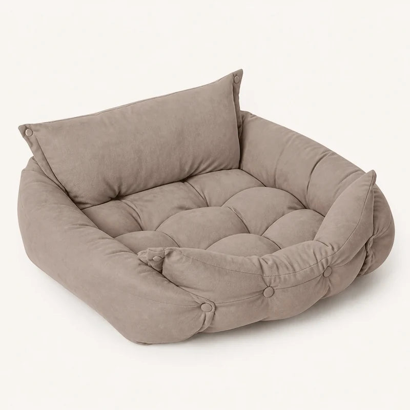 Tapis pliable multifonction kaki brun pour chien, vue studio | KALMO