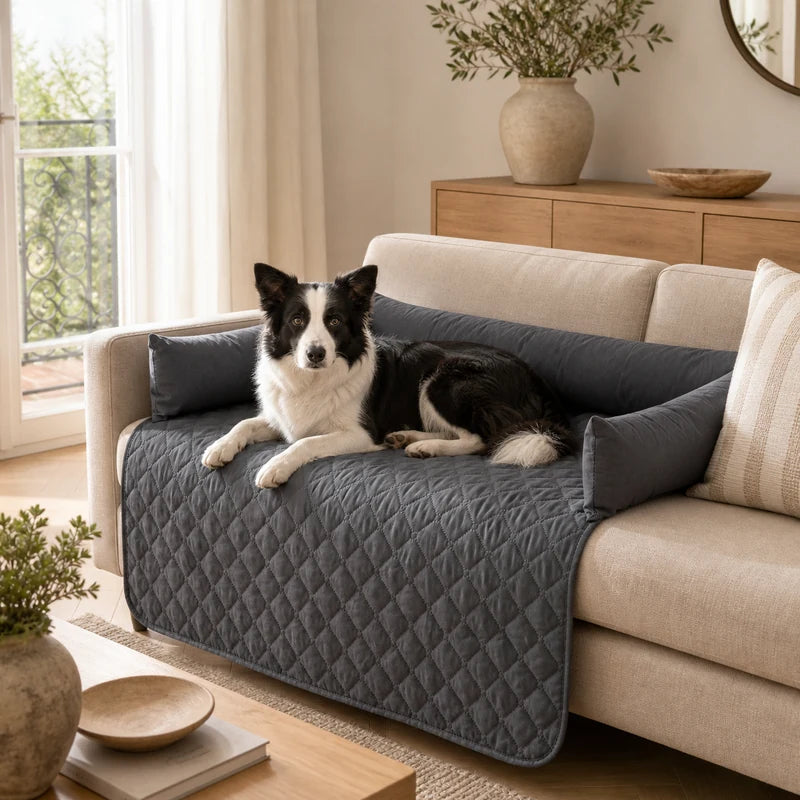 Couverture Canapé Imperméable Chien - Gris Foncé