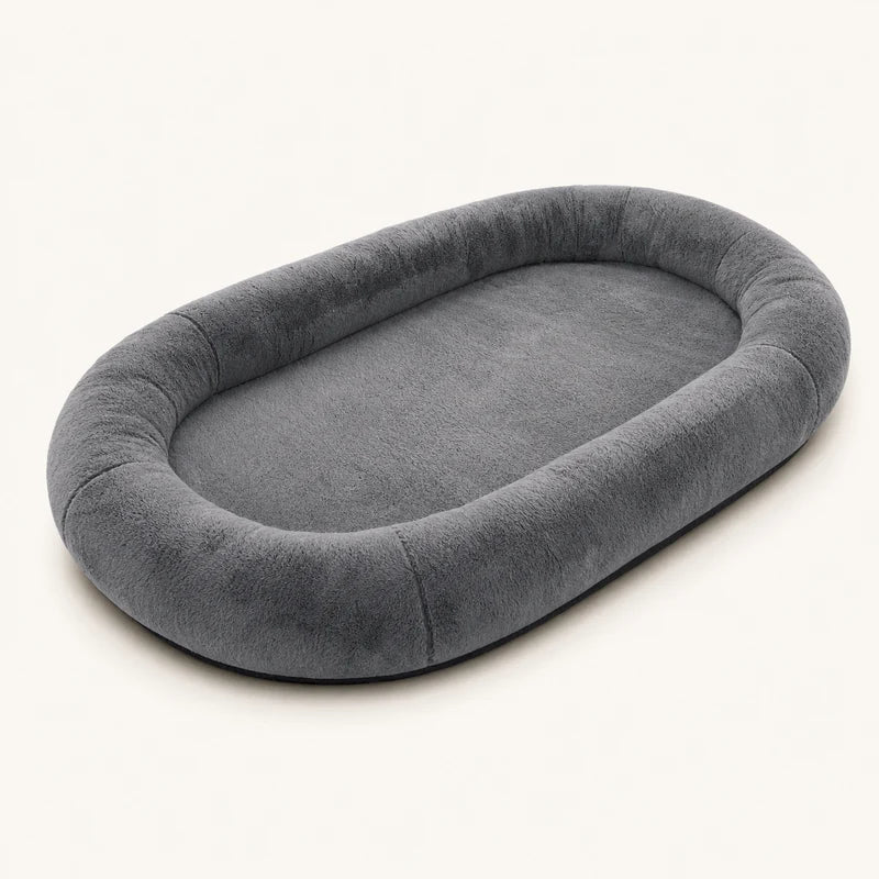 Lit géant gris pour grand chien format XXL, vue studio | KALMO