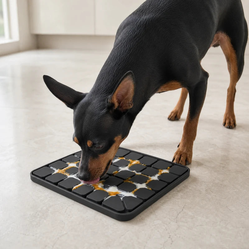 Tapis de Léchage à Ventouse Chien - Gris