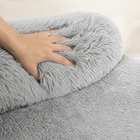 Couverture Canapé Peluche Chien - Gris Clair