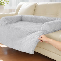 Couverture Canapé Peluche Chien - Gris Clair