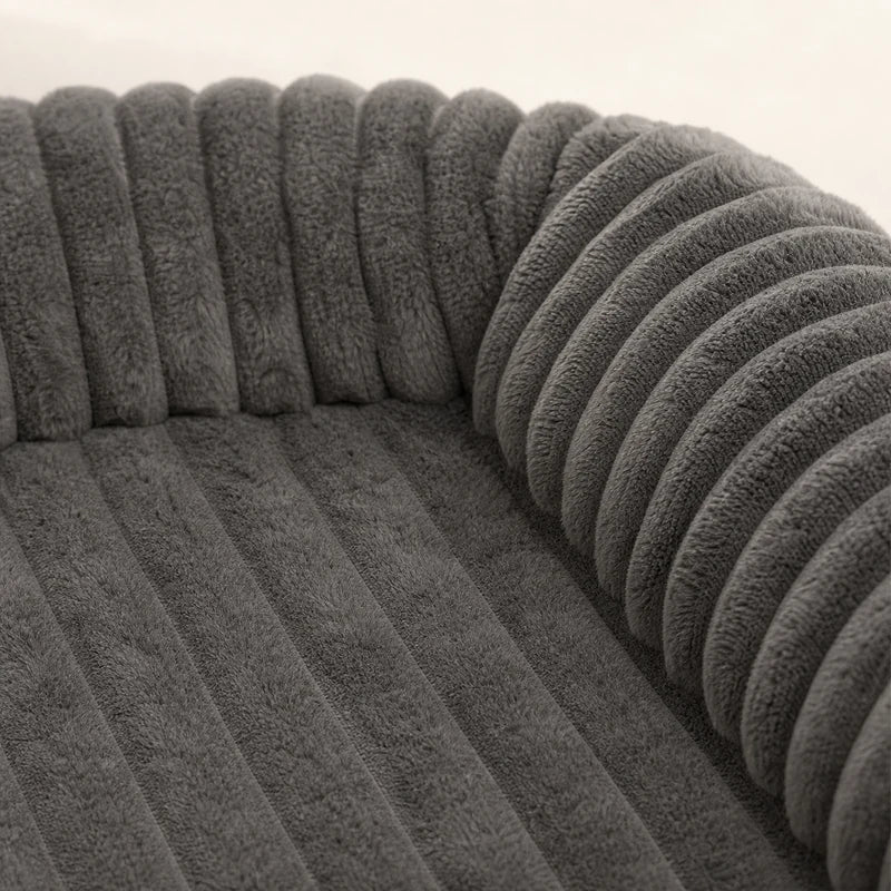 Détail du velours côtelé du panier hiver pour grand chien | KALMO
