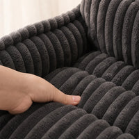 Texture peluche épaisse du canapé pour chien gris foncé | KALMO