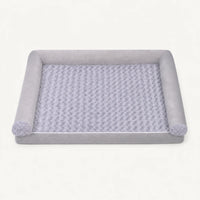 Vue de dessus du panier carré mousse gris clair pour chien | KALMO