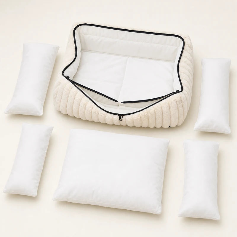 Housse amovible du panier carré velours chien déhoussable | KALMO