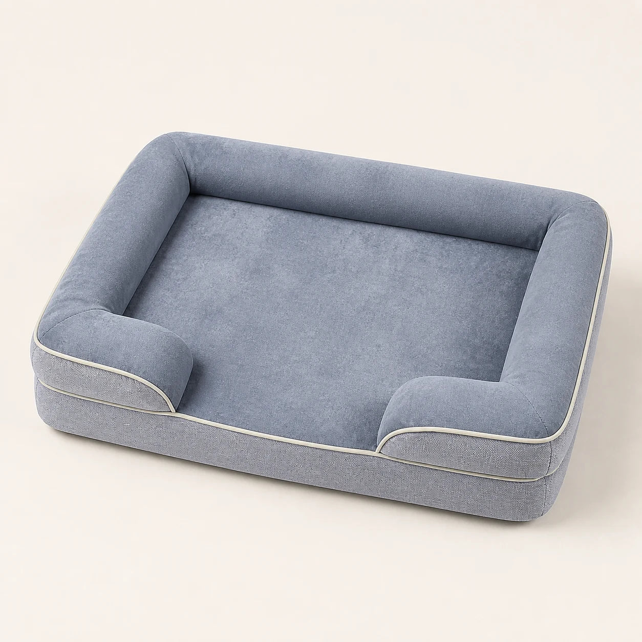 Vue de dessus du panier mémoire de forme noir pour chien | KALMO