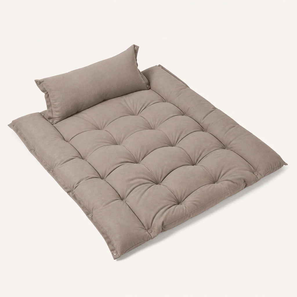 Tapis pliable chien gris déplié, vue studio | KALMO