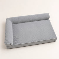 Vue de dessus du canapé gaufré gris clair pour chien déhoussable | KALMO