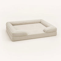 Panier mémoire de forme beige pour chien, vue studio | KALMO