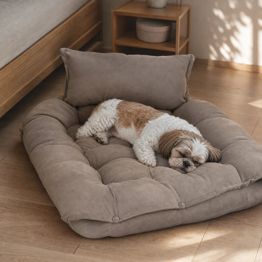Shih Tzu endormi sur un tapis pliable multifonction pour chien | KALMO