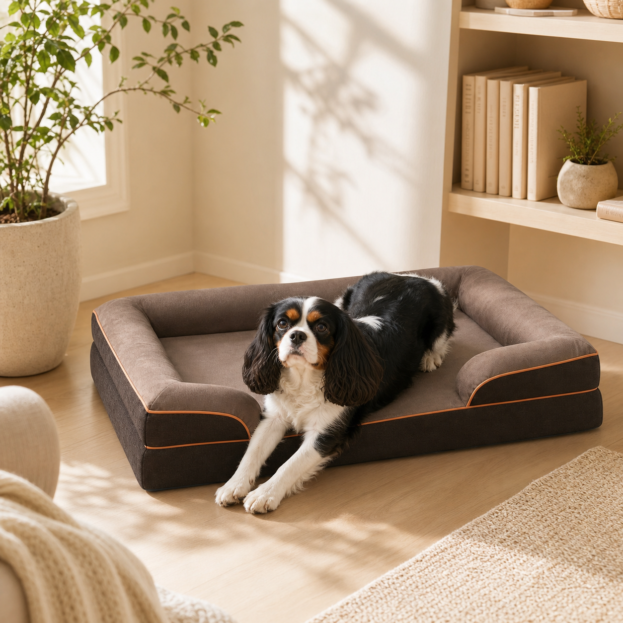 Panier Chien Mémoire de Forme - Brun