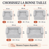 Guide des dimensions de la protection de canapé en peluche pour chien